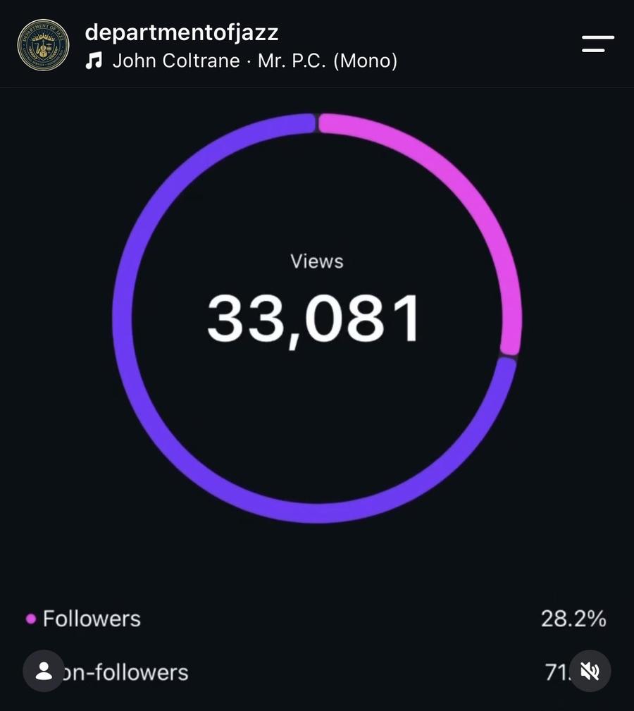 Instagram insights showing 33,081 views